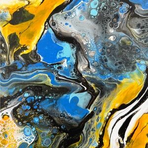 Acrylic Abstract painting, fluid art, acrylic pour, original, home decor